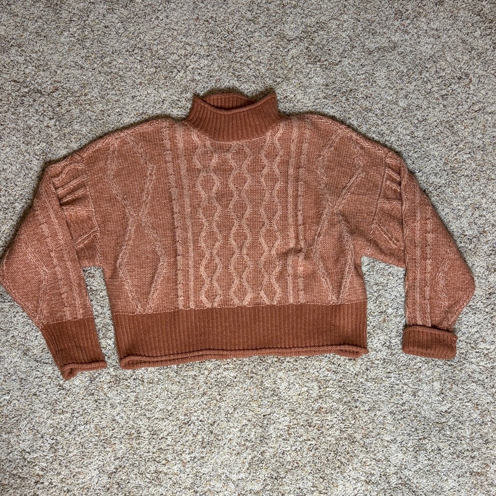 Women's Cable Knit Sweater - Rust (pre-loved)